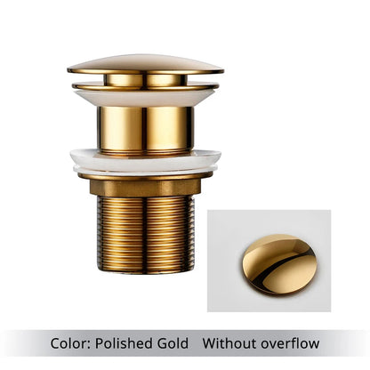 Pop up Drain Button Bathroom Sink Plug Black Gold Rose Siphon Waste Stopper Wash Basin Faucet Accessory for Kitchen Or Bath