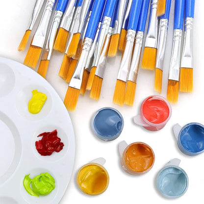 20/30pcs Small Fine Nylon Hair Detail Flat Paint Brush for Drawing Watercolor Brushes Paint Brushes Pen for Art Stationery