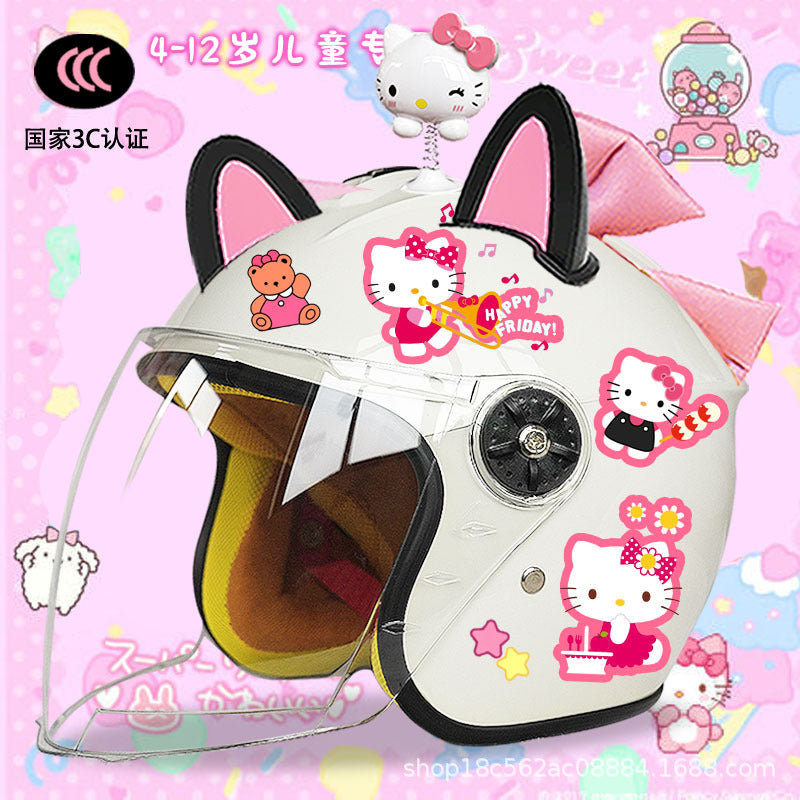 Winter Children's Electric Car Helmet Men's and Women's Cute Warm Thickened Half Helmet Motorcycle Full Helmet Autumn and Winter Helmet