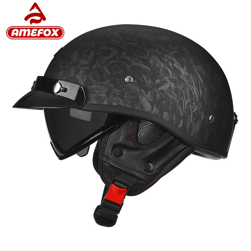 Manufacturer Wholesale 3C Certified Class a Motorcycle Retro Helmet Electric Vehicle Half Helmet Removable Ear Protection Water Transfer Printing