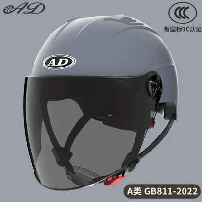 Ad Electric Motorcycle Helmet for Men and Women, Summer 3C Certified Half Helmet, Battery Car Safety Helmet, Sun Protection for Riding