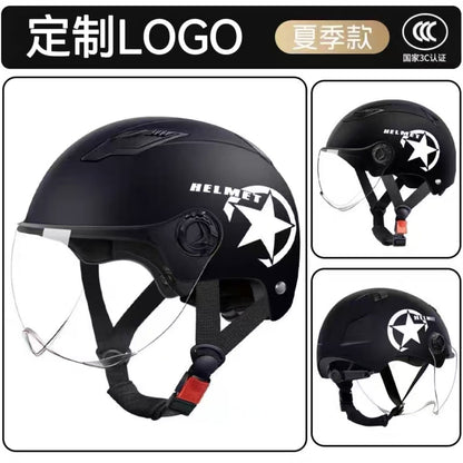 ABS material helmet battery car helmet 3C certification electric car helmet men and women four seasons universal summer helmet