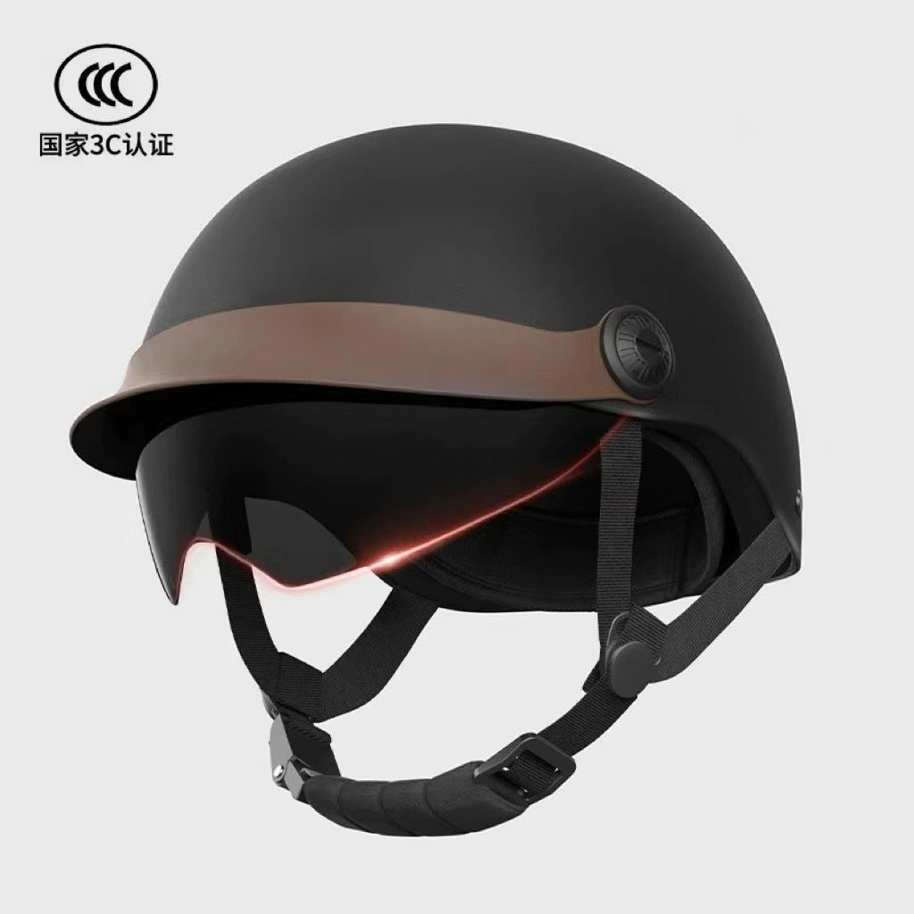 3C certification electric battery car helmet ladies summer sunscreen breathable safety helmet motorcycle riding helmet four seasons half helmet