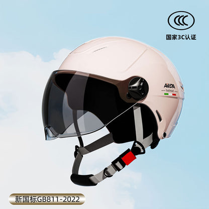 New National Standard 3C Certified Electric Vehicle Helmet Summer Sun Protection Motorcycle Helmet All-Season Universal Half Helmet Lightweight