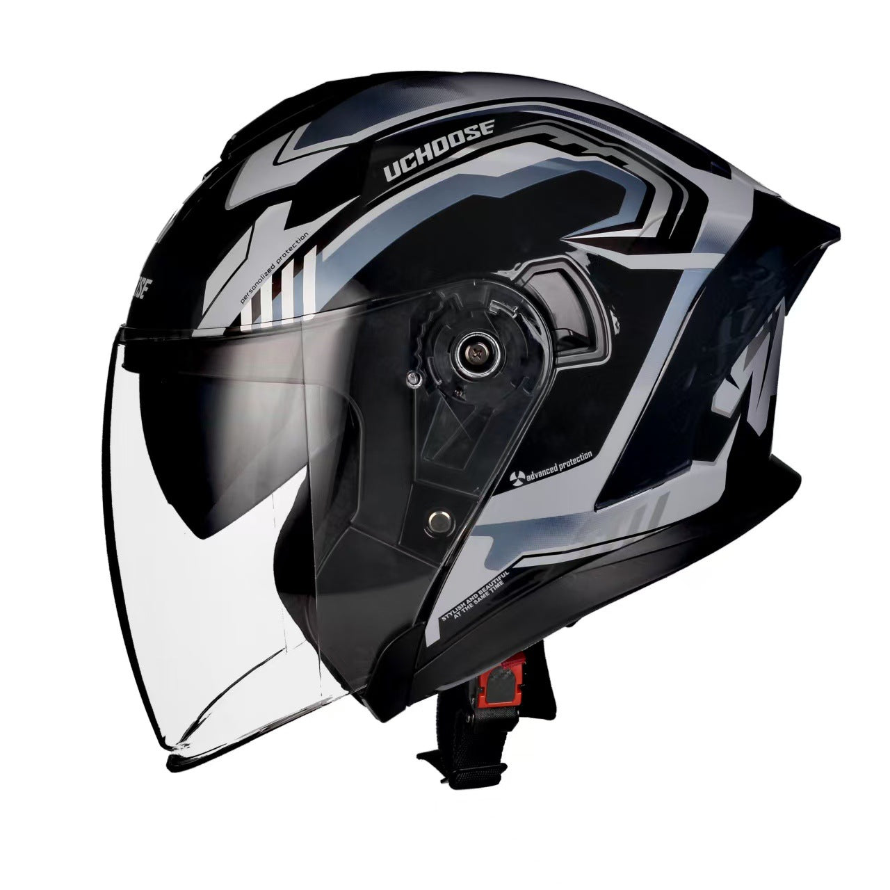 Jiarui Double-Lens Large Tail Half Helmet for Men and Women Motorcycle Dot Certified Electric Motorcycle Four-Season Universal Sun Protection Helmet