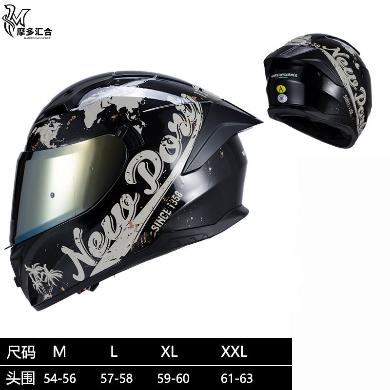 Motorcycle Helmet 3C Certified Bluetooth Men's and Women's All-Season Universal Personalized Electric Cruise Motorcycle Full-Coverage Full-Face Helmet