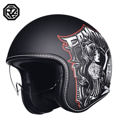 Orz Retro Helmet for Men and Women 3C Certified Motorcycle Half Helmet for Girls Winter Universal Four-Season Electric Motorcycle