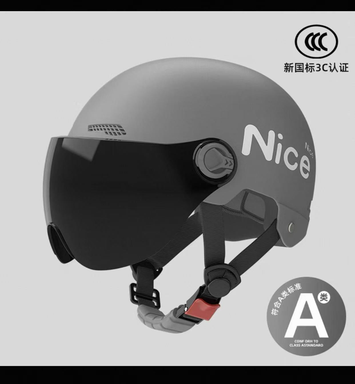 New National Standard 3C Certified Electric Vehicle Helmet for Men, Summer, Women's Battery Motorcycle Half Helmet, Lightweight Anti-Collision Helmet