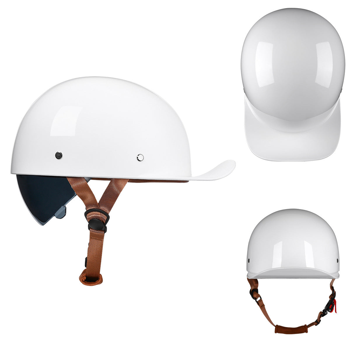 Jiarui Cross-Border Retro Electric Scooter Motorcycle Helmet for Men and Women, Small Helmet for Electric Vehicles, Baseball Cap, Safety Helmet