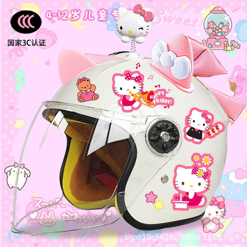 Winter Children's Electric Car Helmet Men's and Women's Cute Warm Thickened Half Helmet Motorcycle Full Helmet Autumn and Winter Helmet