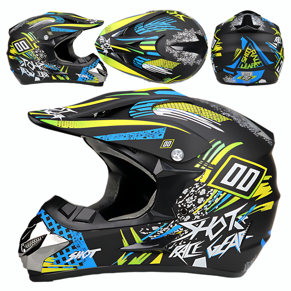 Off-Road Mountain Bike Motorcycle Helmet, Bicycle Riding Downhill Full-Face Helmet for Men and Women, Breathable, Safe, Protective, Lightweight