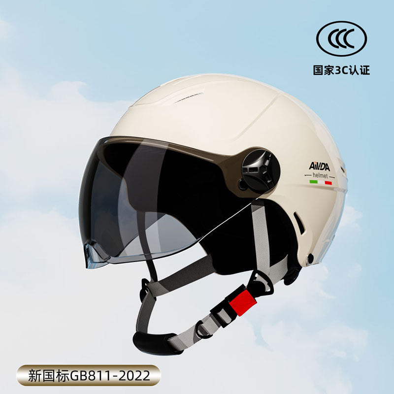 New National Standard 3C Certified Electric Vehicle Helmet Summer Sun Protection Motorcycle Helmet All-Season Universal Half Helmet Lightweight