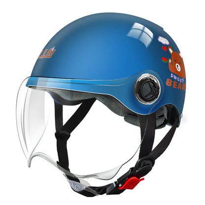 3C Certified Motorcycle Helmet Summer Collision Avoidance for Boys and Girls Aged 6-14 Four Seasons Universal Electric Vehicle Safety Helmet