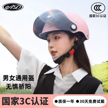 Ad3C Certified Electric Vehicle Helmet Summer Women's Popular Men's Safety Helmet Half Helmet Wholesale New National Standard Sun Protection Popular Model