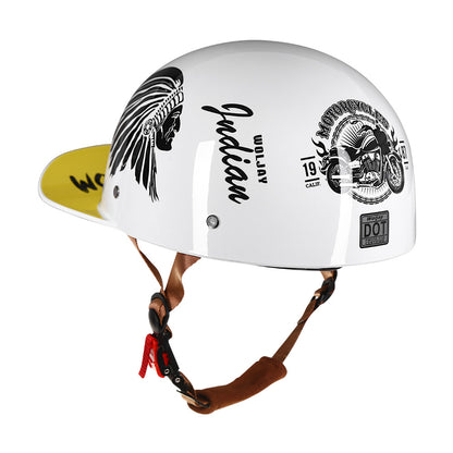 Jiarui Cross-Border Retro Electric Scooter Motorcycle Helmet for Men and Women, Small Helmet for Electric Vehicles, Baseball Cap, Safety Helmet