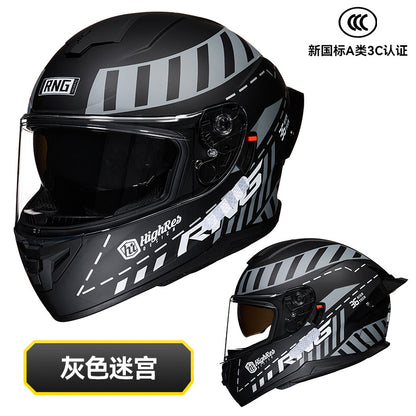 New National Standard 3C/Dot Certified Motorcycle Helmet Dual Lens with Bluetooth Headset Glasses Slot Full Face Motorcycle Helmet