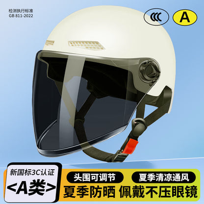 EleCtriC VehiCle Helmet for Men and Women in Summer Sun ProteCtion EleCtriC VehiCle Helmet 3C Certified Lightweight Half Helmet ManufaCturer Spot DireCt Supply