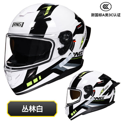 New National Standard 3C/Dot Certified Motorcycle Helmet Dual Lens with Bluetooth Headset Glasses Slot Full Face Motorcycle Helmet