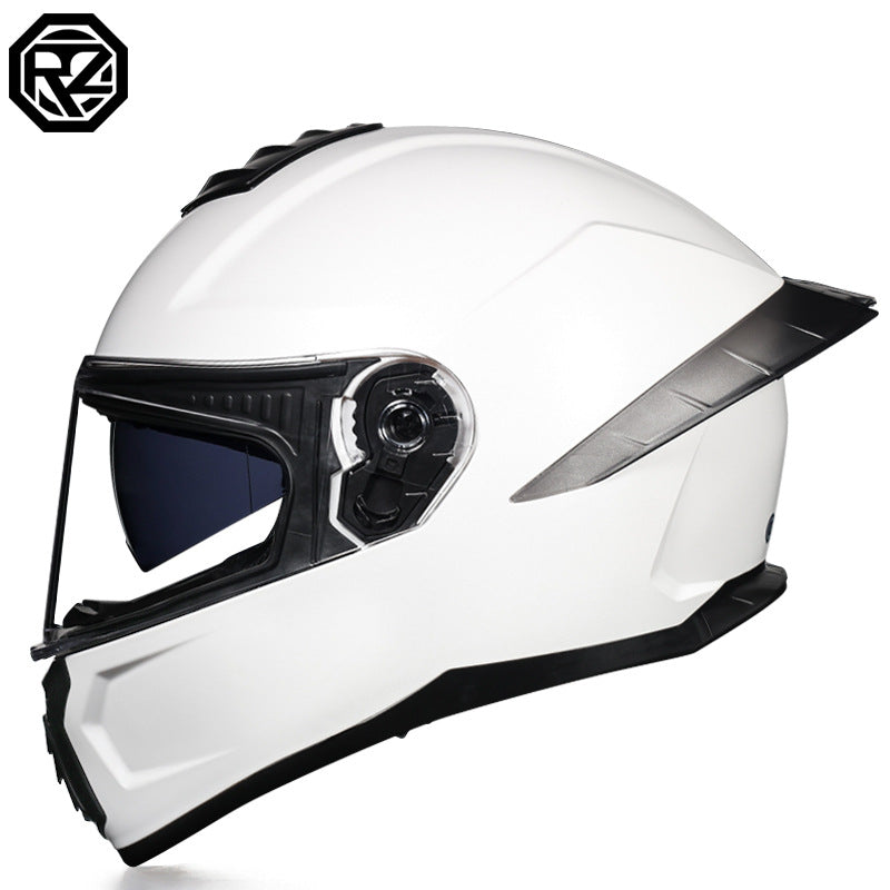 Orz3C Certified Motorcycle Helmet Men's and Women's Dual-Lens Full-Face Helmet Summer Personalized Tail Bluetooth Semi-Full Coverage