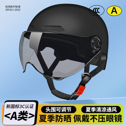 EleCtriC VehiCle Helmet for Men and Women in Summer Sun ProteCtion EleCtriC VehiCle Helmet 3C Certified Lightweight Half Helmet ManufaCturer Spot DireCt Supply