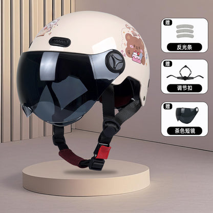 New National Standard 3C Safety Men's and Women's Breathable Universal Family Head Protection Summer Battery Motorcycle Electric Vehicle Helmet