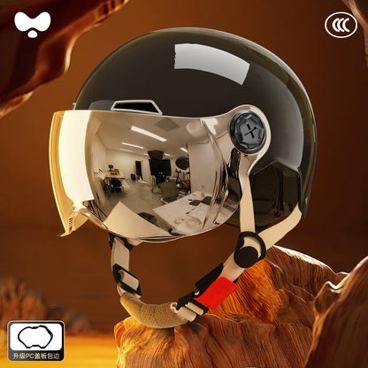 Electric Vehicle Helmet for Women, Sun Protection, 3C Certified, Suitable for All Seasons, Winter Warmth, Battery Motorcycle Safety Helmet for Men