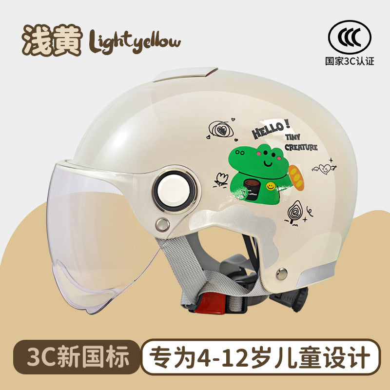 New National Standard 3C Certified Electric Vehicle Kidsren's Helmet Safety Helmet Motorcycle Male and Female Baby Summer Kidsren's Helmet