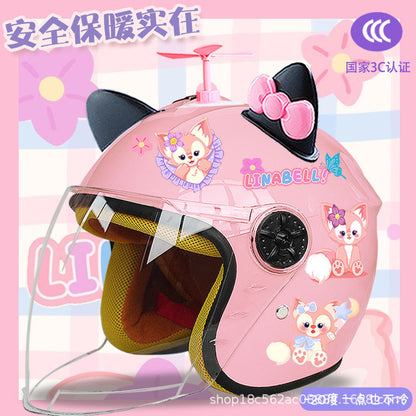 Winter Children's Electric Car Helmet Warm Half Helmet Motorcycle Aileen Nabel Autumn and Winter Cold-proof Helmet