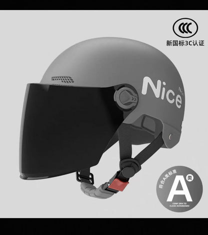 New National Standard 3C Certified Electric Vehicle Helmet for Men, Summer, Women's Battery Motorcycle Half Helmet, Lightweight Anti-Collision Helmet