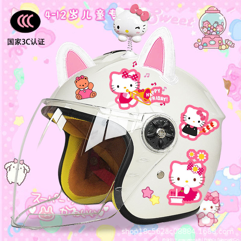 Winter Children's Electric Car Helmet Men's and Women's Cute Warm Thickened Half Helmet Motorcycle Full Helmet Autumn and Winter Helmet
