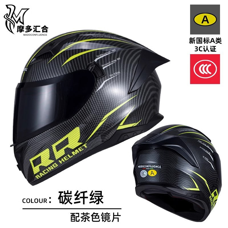 Motorcycle Helmet 3C Certified Bluetooth Men's and Women's All-Season Universal Personalized Electric Cruise Motorcycle Full-Coverage Full-Face Helmet