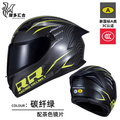 Motorcycle Helmet 3C Certified Bluetooth Men's and Women's All-Season Universal Personalized Electric Cruise Motorcycle Full-Coverage Full-Face Helmet