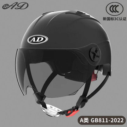 Ad Electric Motorcycle Helmet for Men and Women, Summer 3C Certified Half Helmet, Battery Car Safety Helmet, Sun Protection for Riding