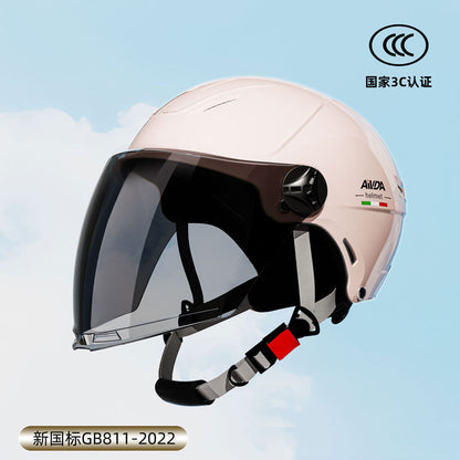 New National Standard 3C Certified Electric Vehicle Helmet Summer Sun Protection Motorcycle Helmet All-Season Universal Half Helmet Lightweight