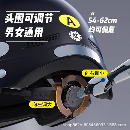 New National Standard 3C Certified Electric Vehicle Helmet for Men and Women in Summer, Lightweight Anti-Collision Half Helmet for Electric Scooters and Motorcycles