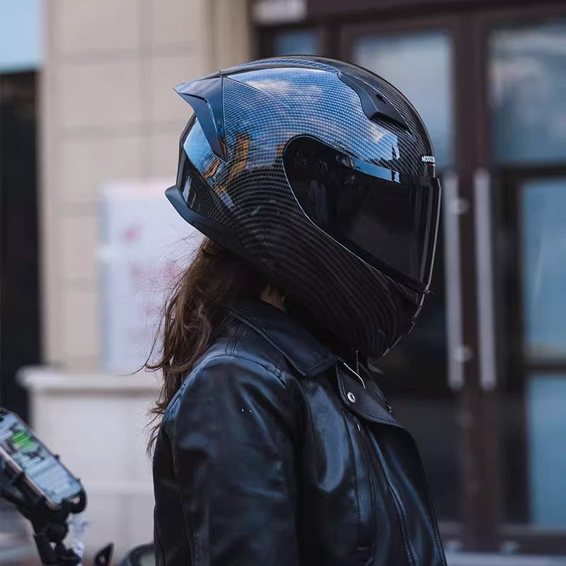 Motorcycle Helmet 3C Certified Bluetooth Men's and Women's All-Season Universal Personalized Electric Cruise Motorcycle Full-Coverage Full-Face Helmet