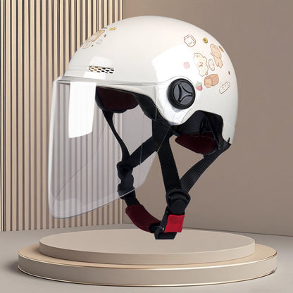 New National Standard 3C Safety Men's and Women's Breathable Universal Family Head Protection Summer Battery Motorcycle Electric Vehicle Helmet