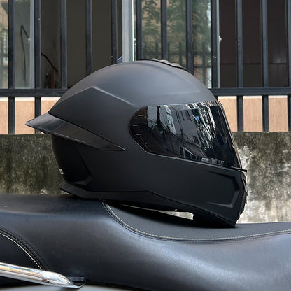 Orz3C Certified Motorcycle Helmet Men's and Women's Dual-Lens Full-Face Helmet Summer Personalized Tail Bluetooth Semi-Full Coverage