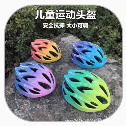 Gradient Color Children's Helmet Bicycle Breathable Roller Skating Protective Gear Skateboarding Balance Bike Cycling Bicycle Helmet