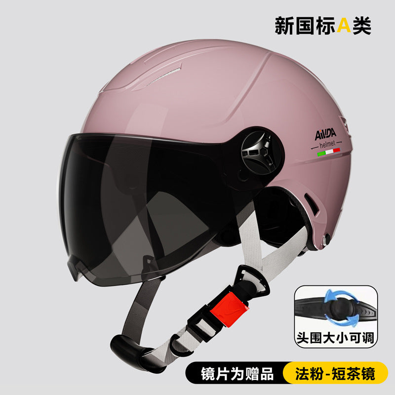 New National Standard 3C Certified Electric Vehicle Helmet Summer Sun Protection Motorcycle Helmet All-Season Universal Half Helmet Lightweight