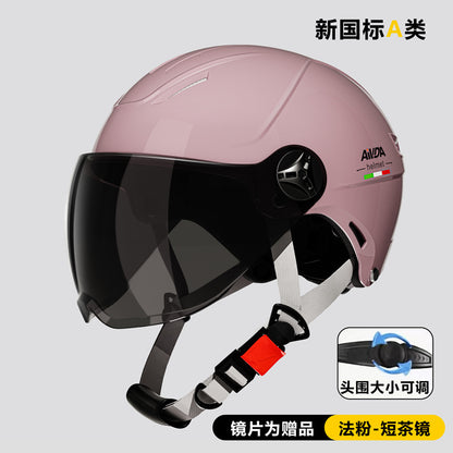 New National Standard 3C Certified Electric Vehicle Helmet Summer Sun Protection Motorcycle Helmet All-Season Universal Half Helmet Lightweight