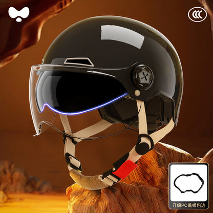Electric Vehicle Helmet for Women, Sun Protection, 3C Certified, Suitable for All Seasons, Winter Warmth, Battery Motorcycle Safety Helmet for Men