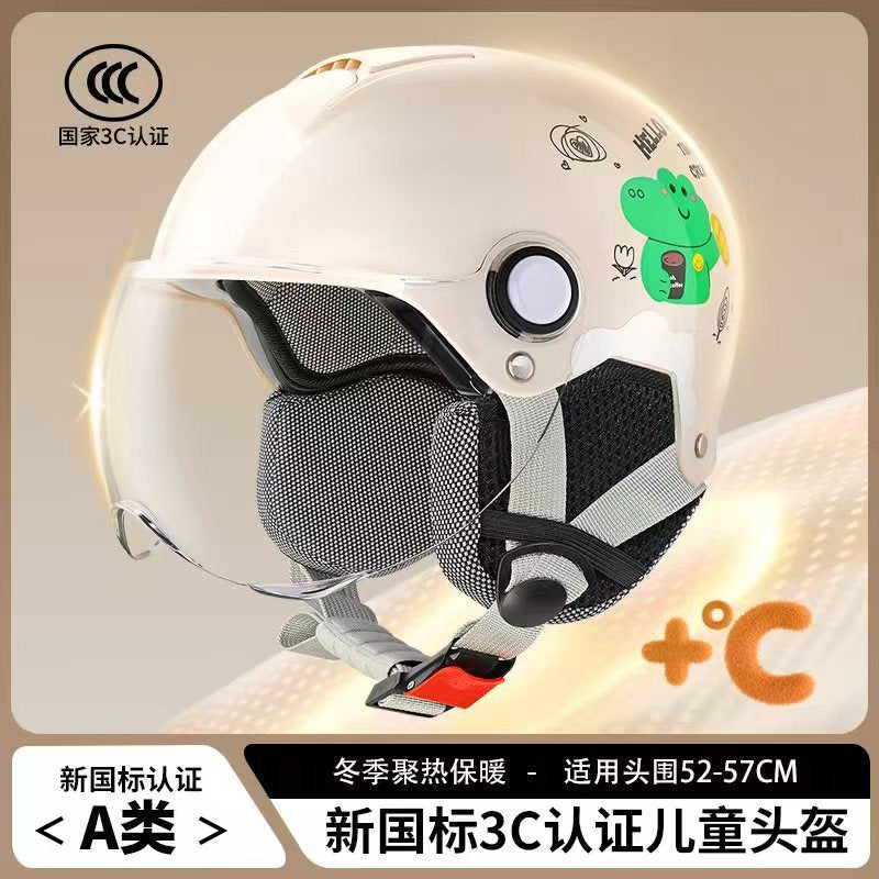 New National Standard 3C Certified Electric Vehicle Kidsren's Helmet Safety Helmet Motorcycle Male and Female Baby Summer Kidsren's Helmet
