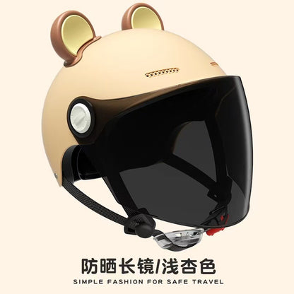 Ad Factory 3C Certified Electric Vehicle Helmet Men's and Women's Couple Helmet All-Season Motorcycle Summer Sun Protection Half Helmet