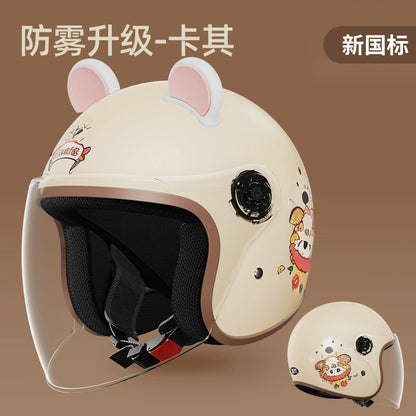 helmet 3c certification electric car men and women four seasons universal battery motorcycle safety helmet winter warm half helmet