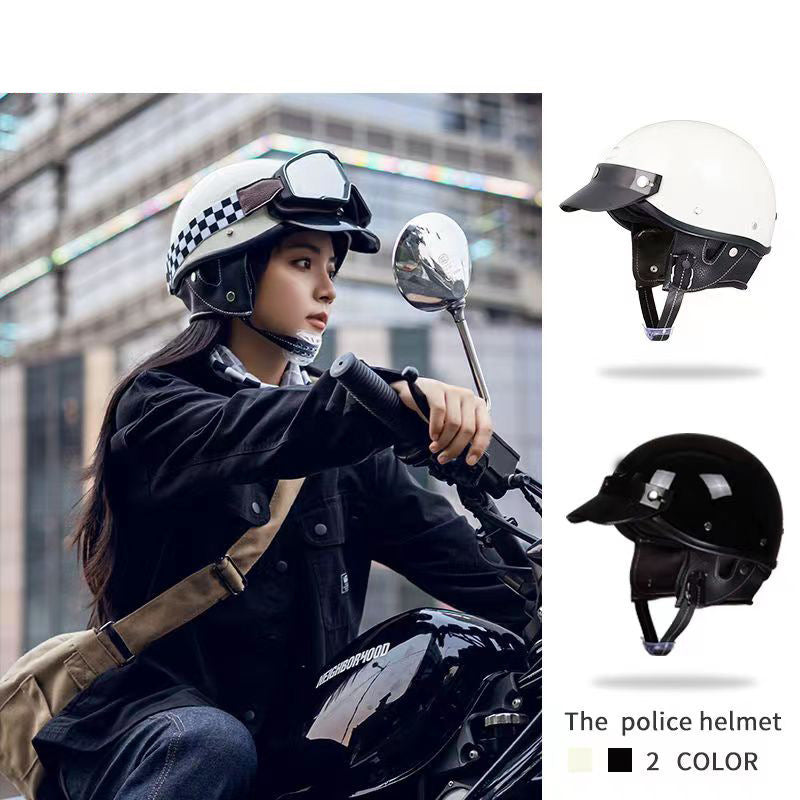Retro Helmet Motorcycle Half Helmet 3C National Standard Summer Women's Men's Motorcycle Helmet Electric Vehicle Japanese Safety Helmet