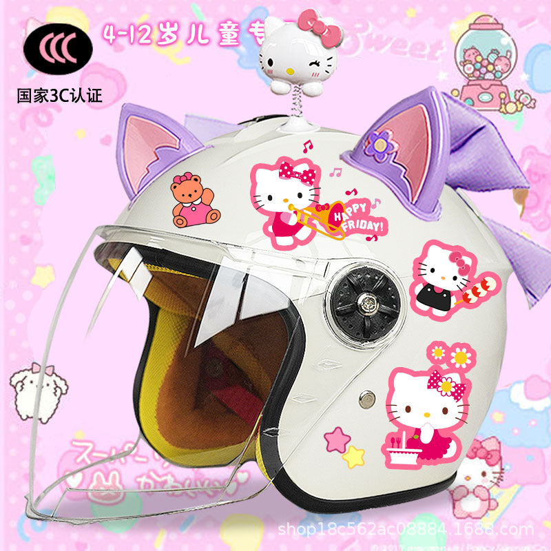 Winter Children's Electric Car Helmet Men's and Women's Cute Warm Thickened Half Helmet Motorcycle Full Helmet Autumn and Winter Helmet