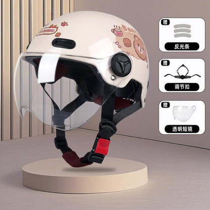 New National Standard 3C Safety Men's and Women's Breathable Universal Family Head Protection Summer Battery Motorcycle Electric Vehicle Helmet