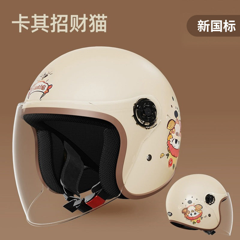 helmet 3c certification electric car men and women four seasons universal battery motorcycle safety helmet winter warm half helmet