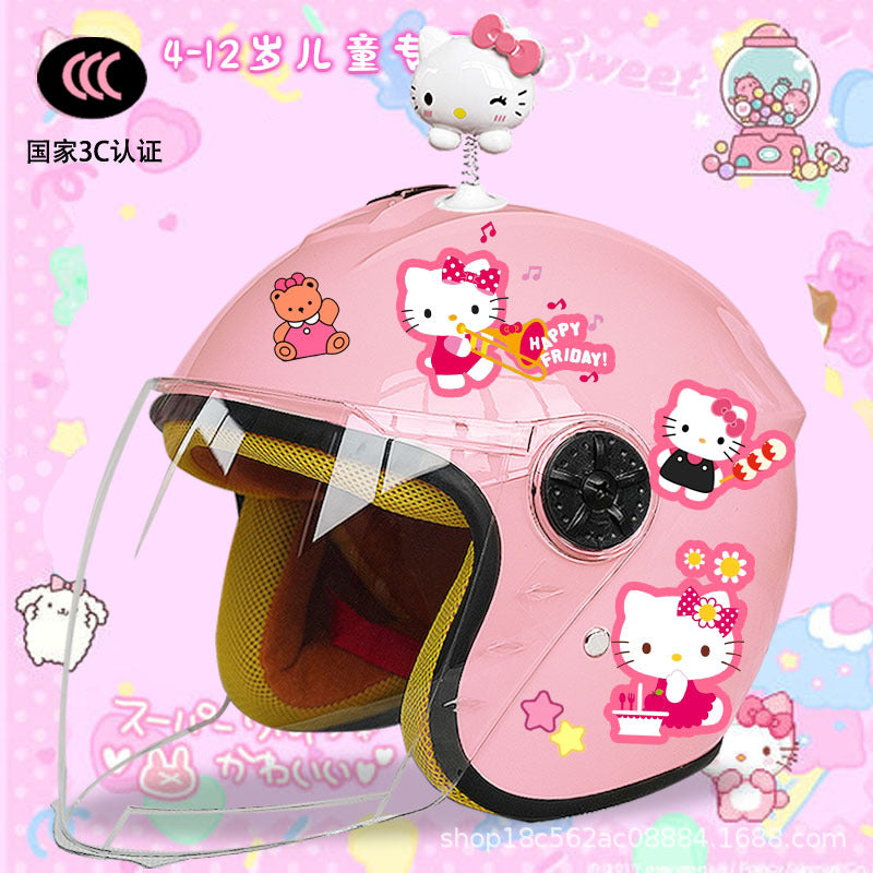 Winter Children's Electric Car Helmet Men's and Women's Cute Warm Thickened Half Helmet Motorcycle Full Helmet Autumn and Winter Helmet